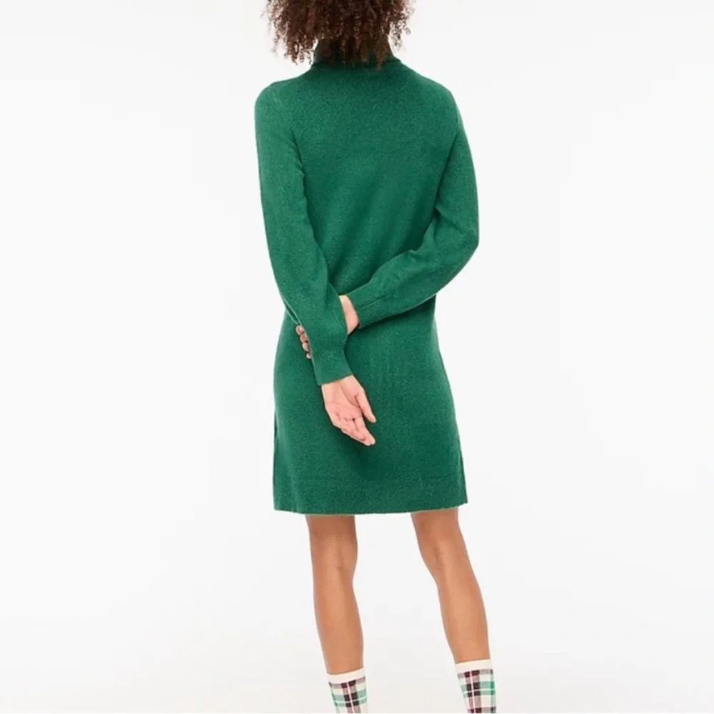 J. Crew Turtleneck Long Sleeve Sweater Dress Green Large